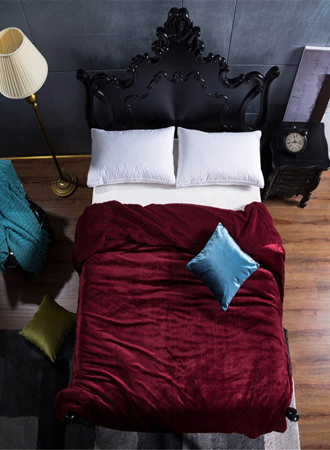 بطانية سرير ناعمة وأنيقة وكلاسيكية قطن أحمر 150x200سم - Image 3