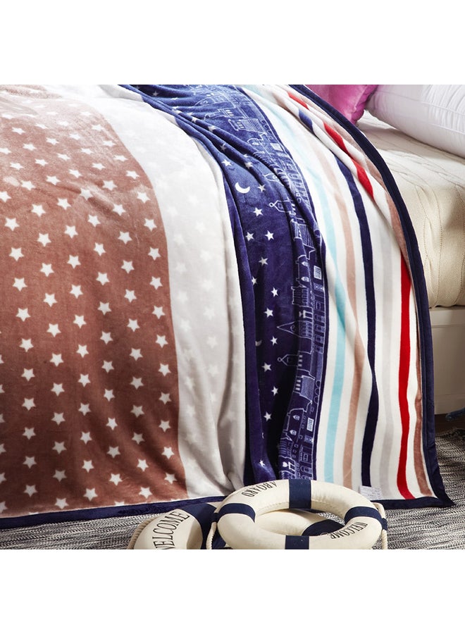 Soft Star Printed Bed Blanket Cotton Multicolour 200x230centimeter  - Image 3