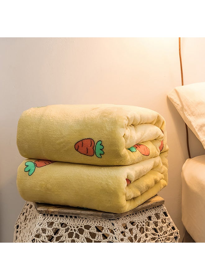 Cute Carrot Pattern Bed Blanket cotton Yellow 1.8meter - Image 1