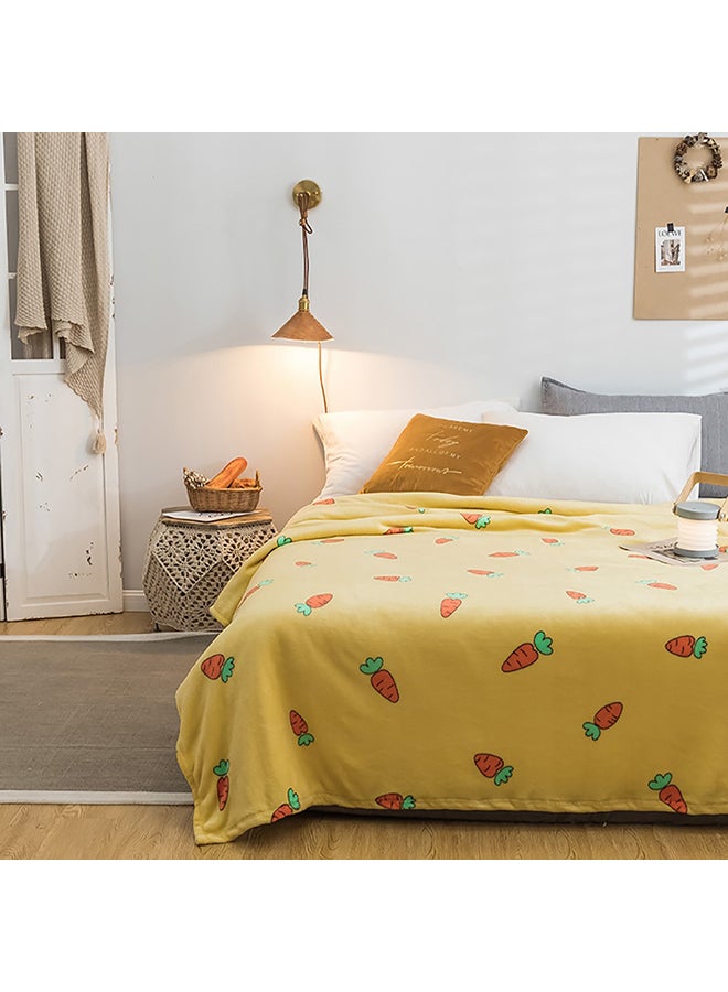 Cute Carrot Pattern Bed Blanket cotton Yellow 1.8meter - Image 3