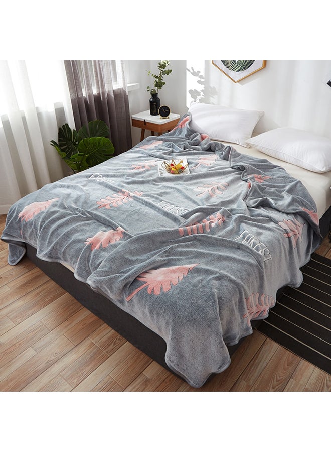 Trees Pattern Soft Cozy Blanket polyester Grey 180x200cm - Image 1