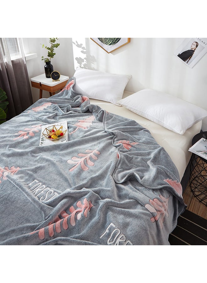 Trees Pattern Soft Cozy Blanket polyester Grey 180x200cm - Image 2