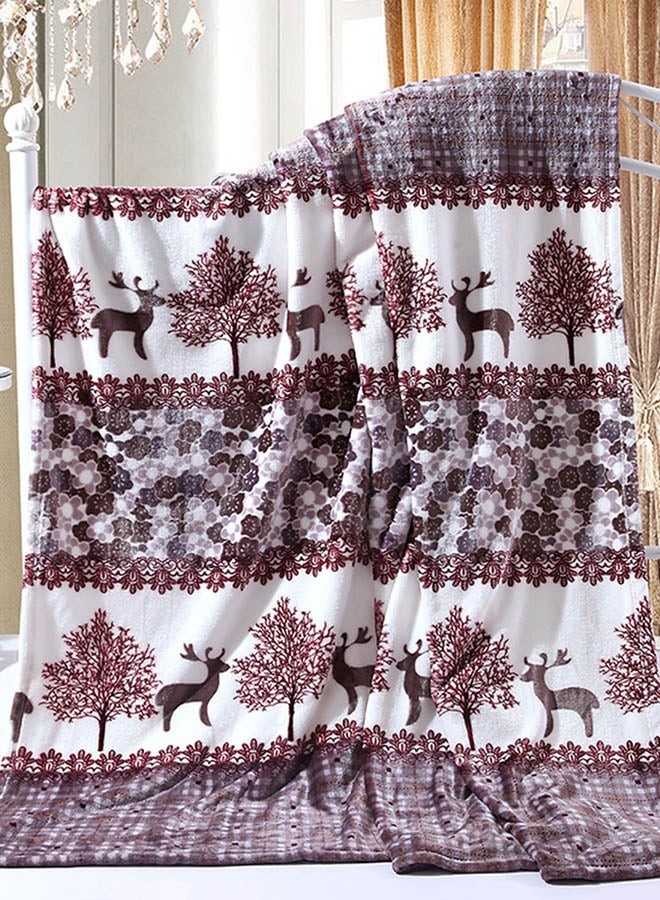 Trees Pattern Thick Soft Blanket cotton Multicolour 150x200cm  - Image 1