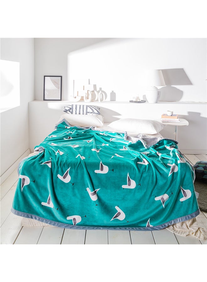 بطانية رائعة مزينة بطبعة بط cotton أخضر 200x230سم  - Image 1