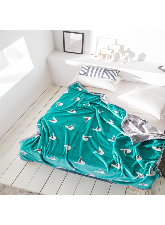 بطانية رائعة مزينة بطبعة بط cotton أخضر 200x230سم  - Image 3