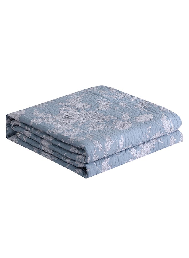 بطانية ناعمة وبتصميم بسيط cotton أزرق 200x220سم  - Image 1