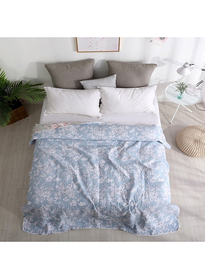 بطانية ناعمة وبتصميم بسيط cotton أزرق 200x220سم  - Image 3