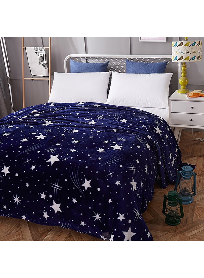 بطانية مريحة جيدة التهوية بتصميم نجوم cotton أزرق 200x230سم  - Image 3