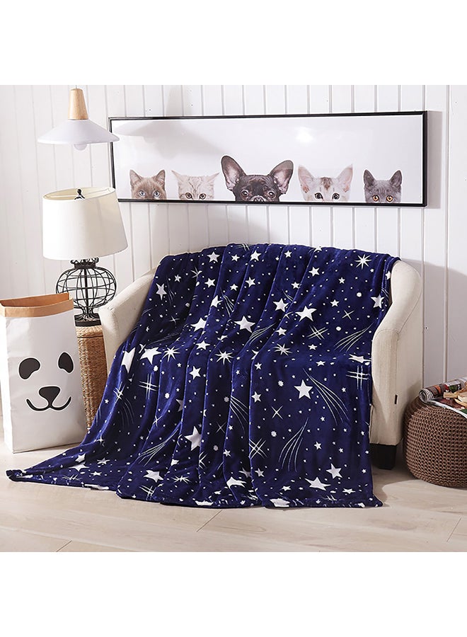 بطانية مريحة جيدة التهوية بتصميم نجوم cotton أزرق 200x230سم  - Image 2
