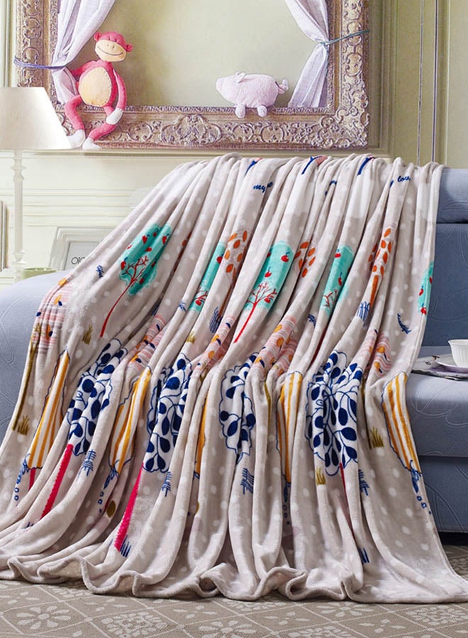 Trees Pattern Soft Blanket cotton Multicolour 150x200cm - v1569249858/N30162919A_3