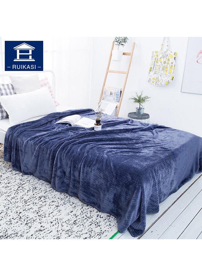 بطانية ناعمة متينة جيدة التهوية polyester أزرق 180x200سم  - Image 1