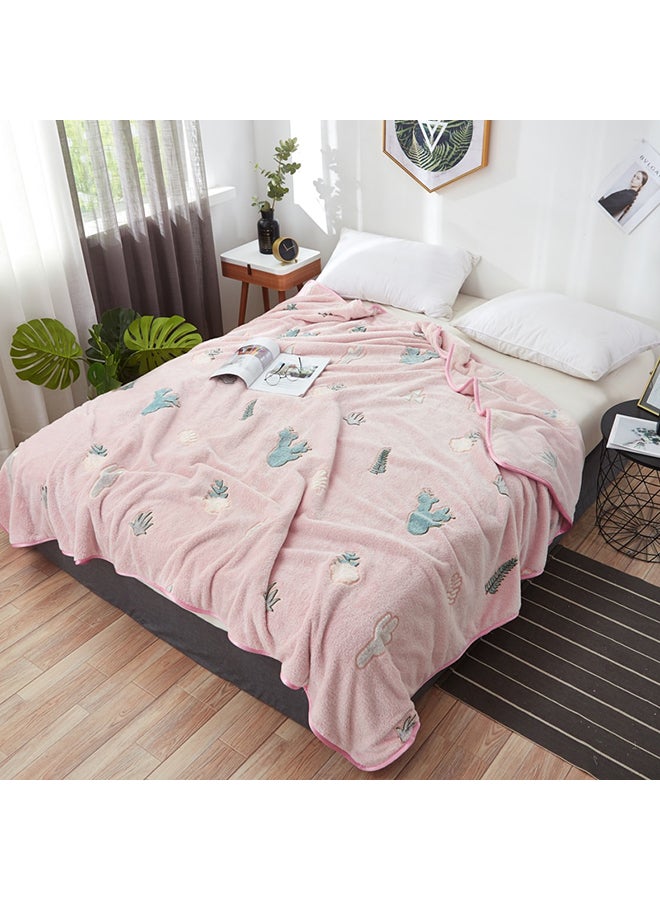 Plant Pattern Soft Cozy Blanket Polyester Multicolour 150x200cm - Image 1