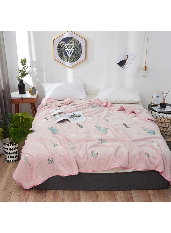 Plant Pattern Soft Cozy Blanket Polyester Multicolour 150x200cm - Image 2