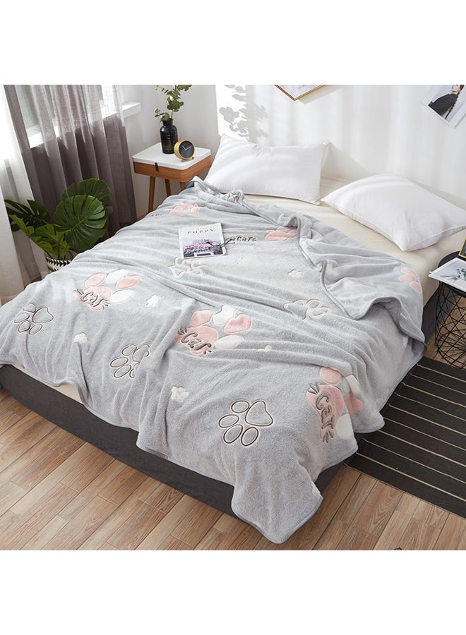بطانية ديكور ناعمة ومريحة بنقشة كف حيوان polyester متعدد الألوان 180x200سم - Image 1