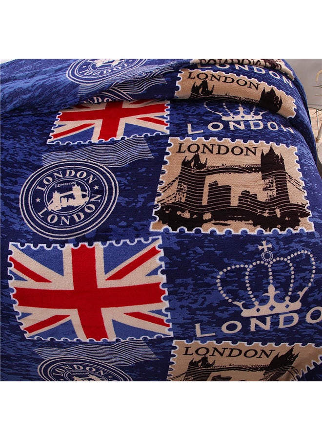 بطانية بتصميم بسيط ومريح وناعم cotton أزرق 180x200سم  - Image 2