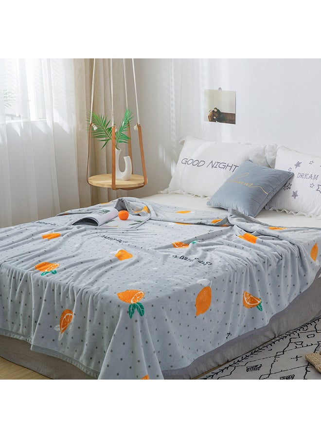 Fruit Pattern Throw Blanket cotton Multicolour 200x230cm