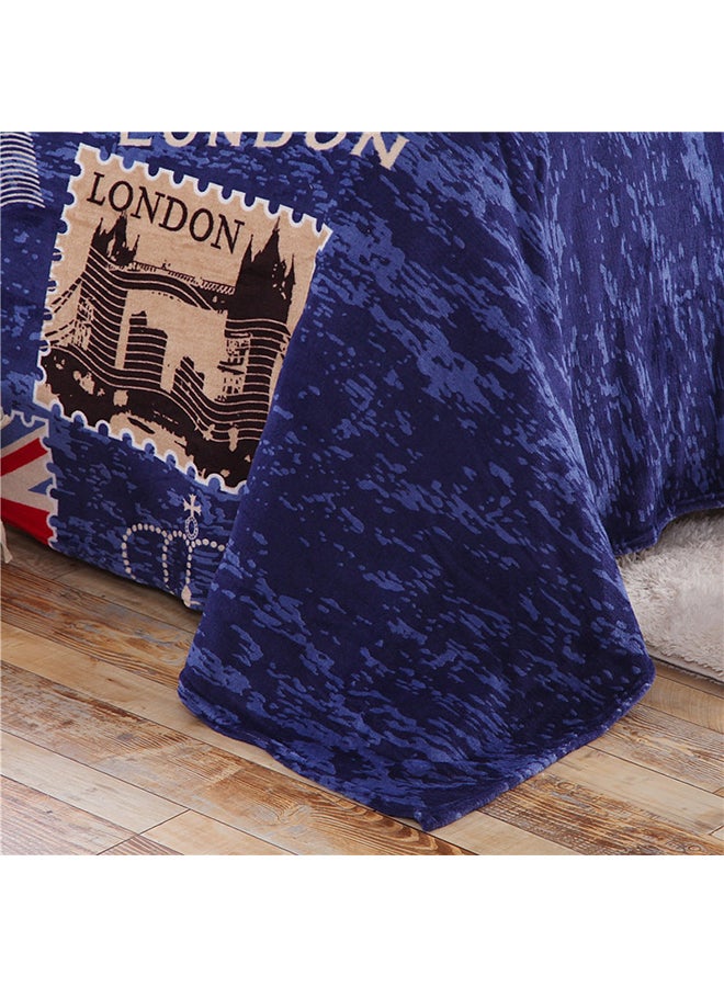 بطانية بتصميم بسيط ومريح وناعم cotton أزرق 200x230سم  - Image 3