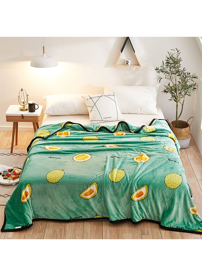 بطانية مريحة وبتصميم مزين بفواكه cotton أخضر 180x200سم  - Image 1