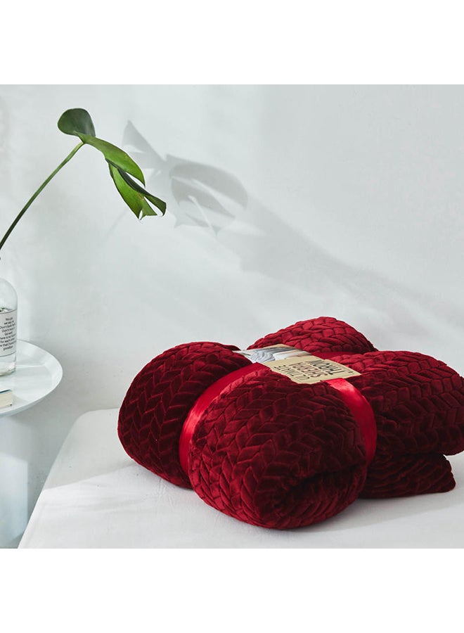 بطانية مريحة ذات لون سادة cotton أحمر 200x230سم  - Image 1