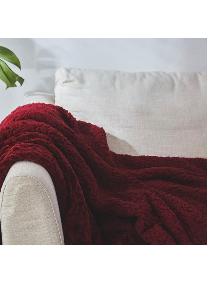 بطانية مريحة ذات لون سادة cotton أحمر 200x230سم  - Image 2