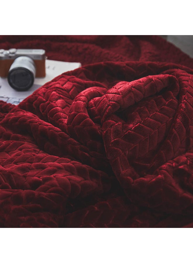 بطانية مريحة ذات لون سادة cotton أحمر 200x230سم  - Image 3
