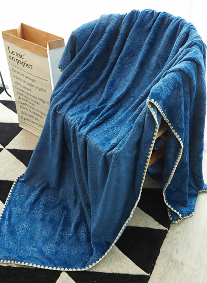 بطانية صيفية بتصميم زهور polyester أزرق 200x230سم 