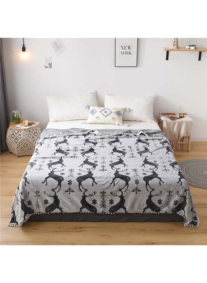 بطانية ناعمة بطبعة حيوان الإلكة cotton أسود 150x200سم 