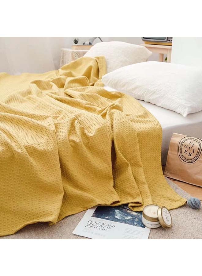 Solid Colour Soft Comfy Blanket cotton Yellow 200x230cm