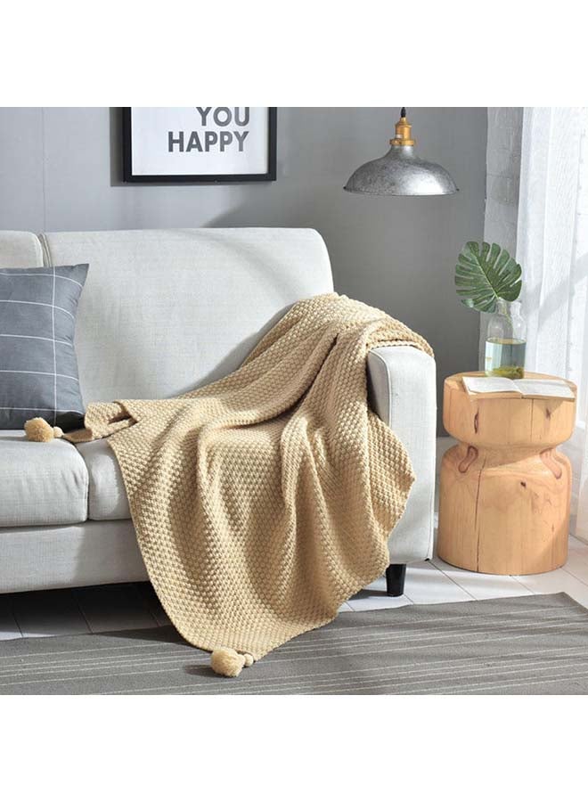 بطانية خفيفة من الصوف بتصميم أحصنة cotton بيج 130x170سم