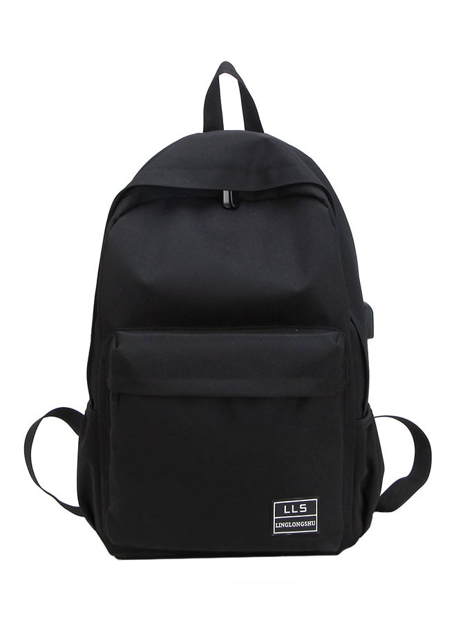 حقيبة ظهر مدرسية عصرية ذات سعة كبيرة أسود