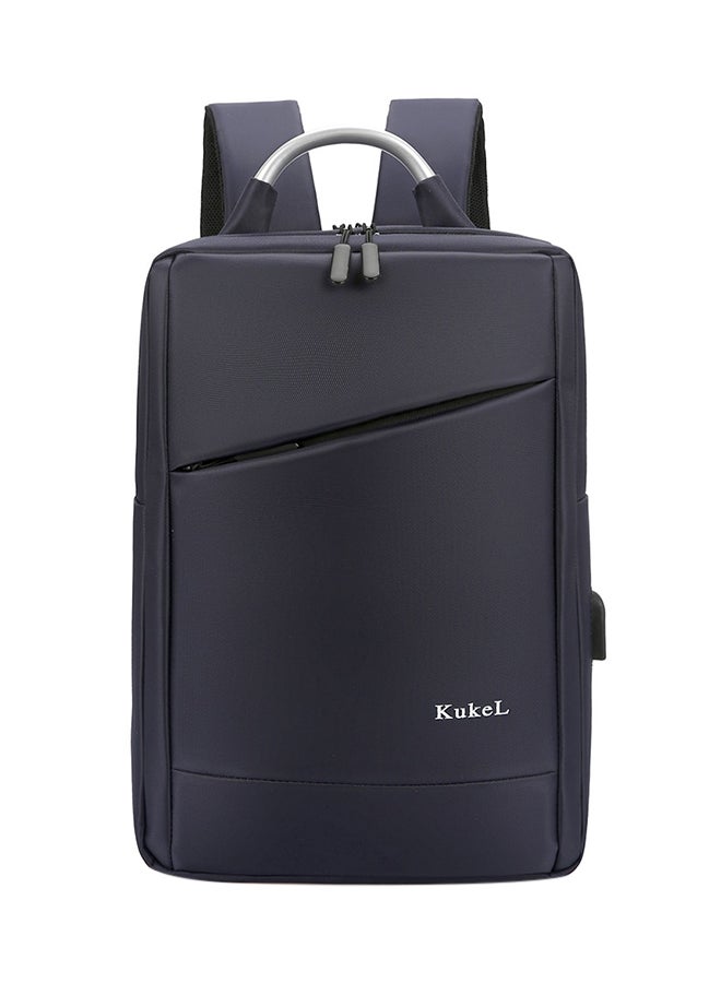 Multi-Functional Large Capacity Laptop Backpack With USB Charger Navy Blue 