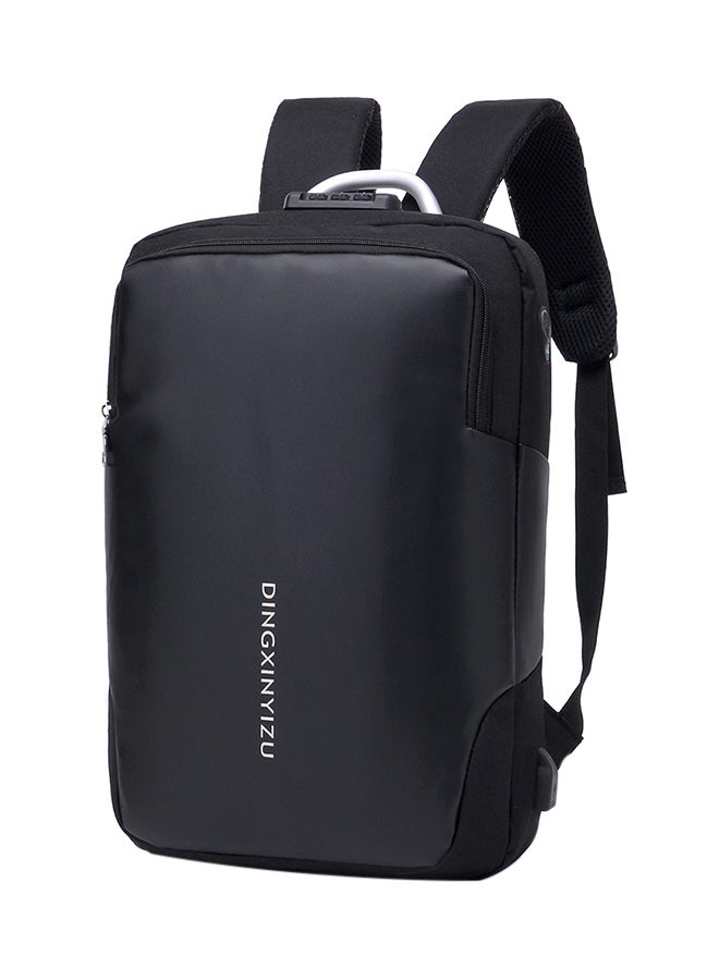 Anti Theft Function Headphone Plug USB Interface Backpack Black 
