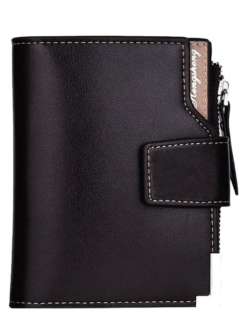 Multi-Card Position Foldable Wallet Black