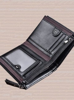 JINBAOLAI Multilayer Double Zipper Closure Wallet Black  - Image 3