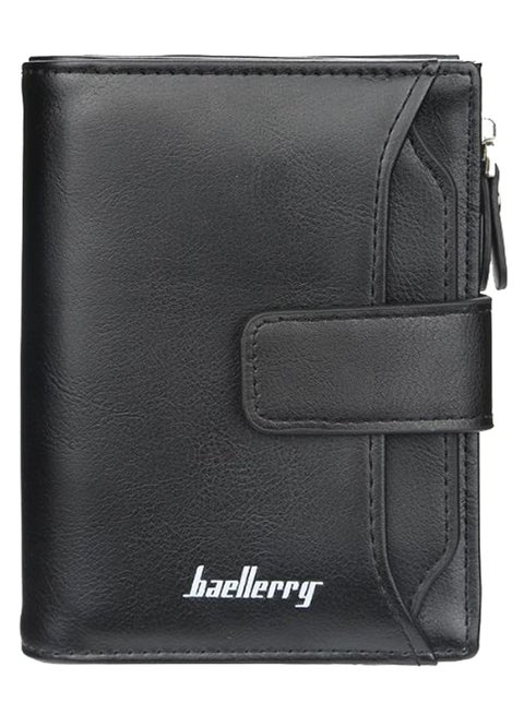 Zipper And Hasp Closure Wallet Black