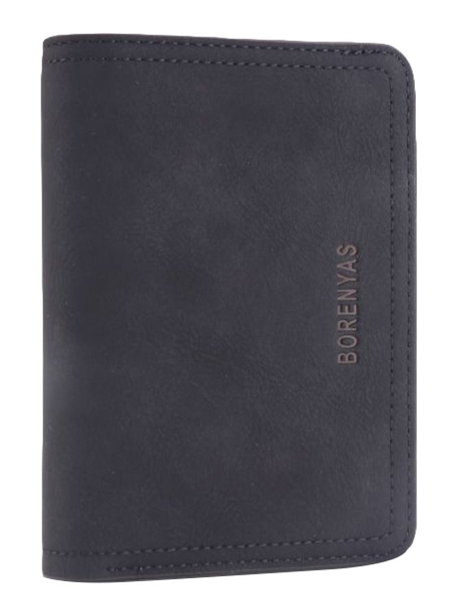 Casual Plain Style Wallet Black
