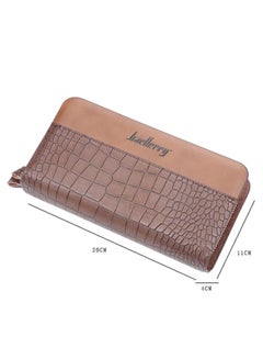 Crocodile Pattern Patchwork Hand Hold Clutch Brown - v1569256612/N30132135A_2