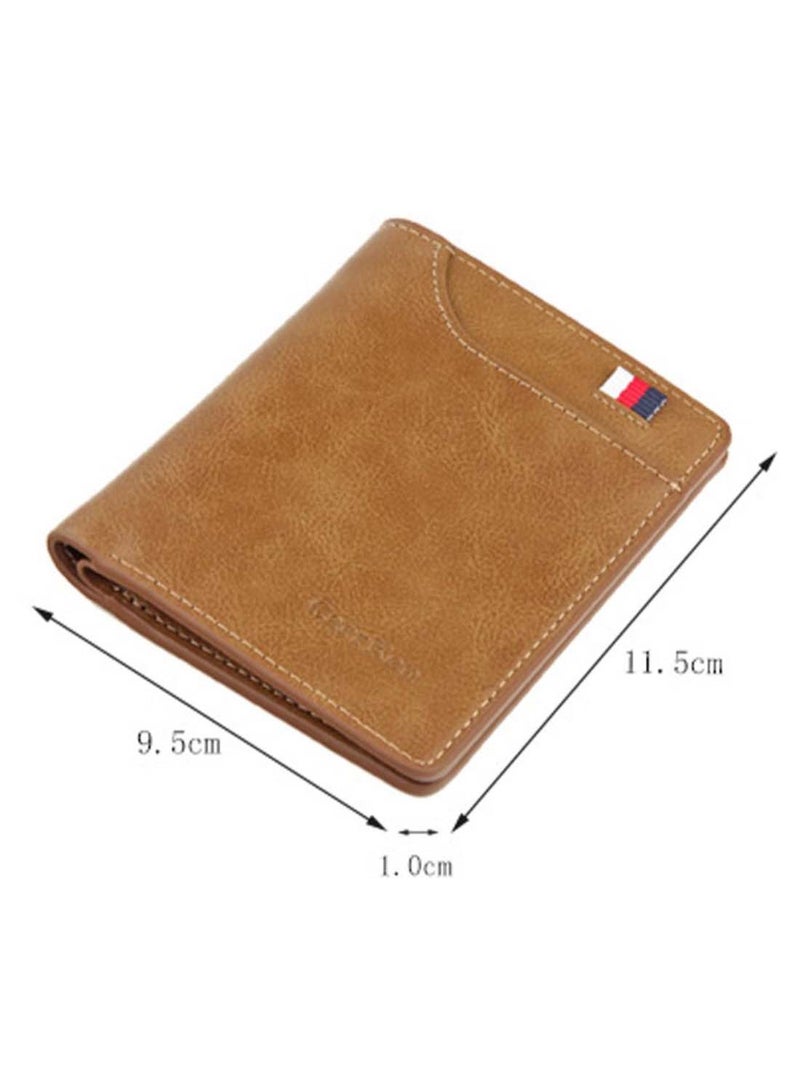 2-Fold Braid Multi-Layer Casual Wallet Brown