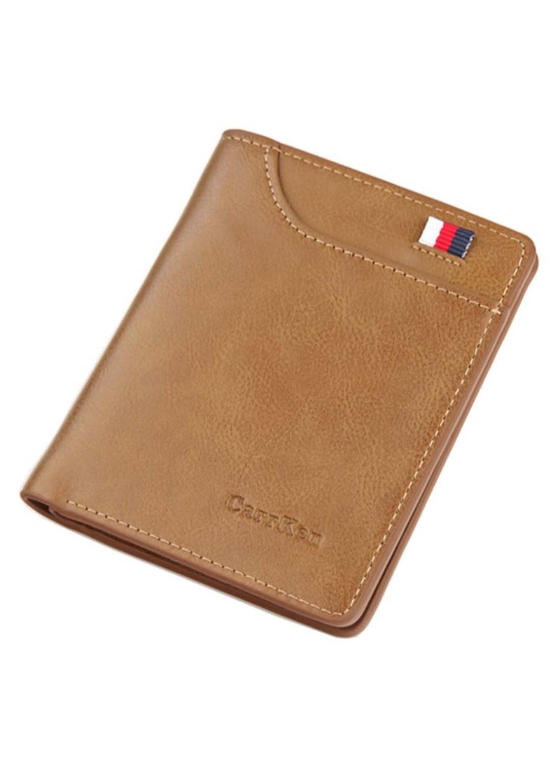 2-Fold Braid Multi-Layer Casual Wallet Brown