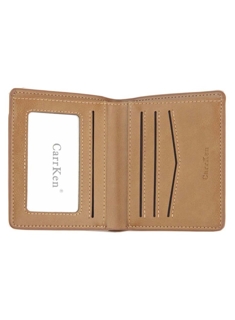 2-Fold Braid Multi-Layer Casual Wallet Brown