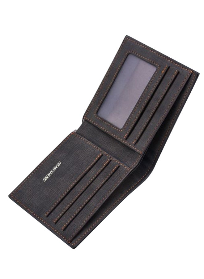 2-Fold Multi Slots Casual Style Wallet Black/Brown