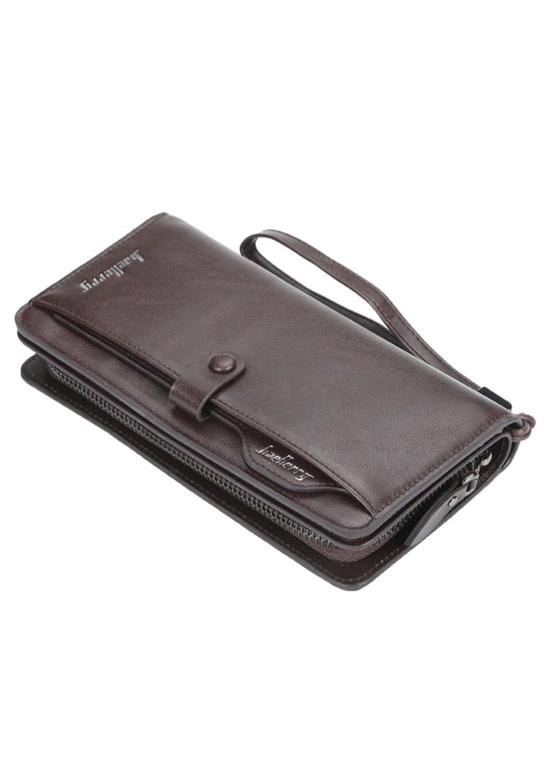 baellerry Bifold Multi-Layer Anti-Theft Clutch Brown  - Image 1