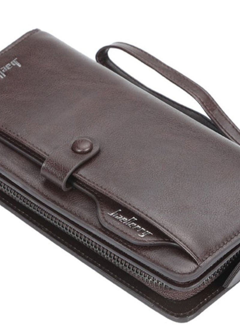 baellerry Bifold Multi-Layer Anti-Theft Clutch Brown  - Image 2