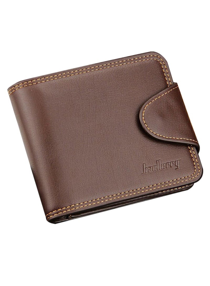 Bifold Multi-Layer Solid Pattern Wallet Brown