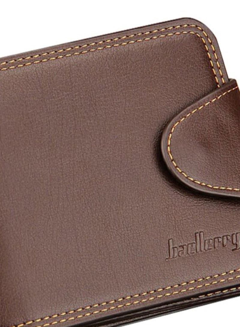 Bifold Multi-Layer Solid Pattern Wallet Brown
