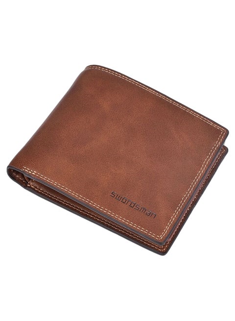 Multi-Function Bifold Retro Wallet Brown