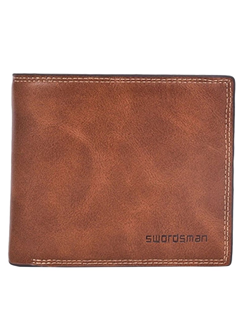 Multi-Function Bifold Retro Wallet Brown