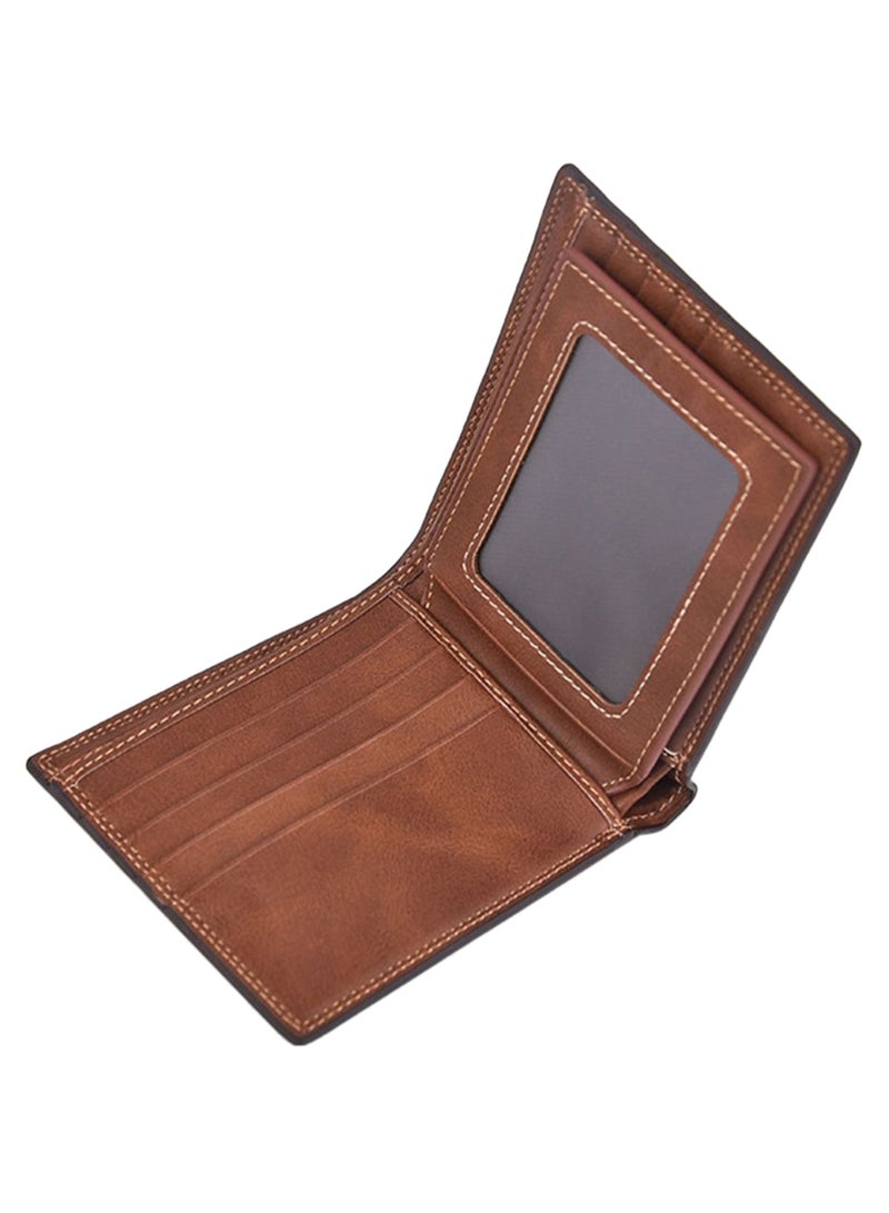 Multi-Function Bifold Retro Wallet Brown
