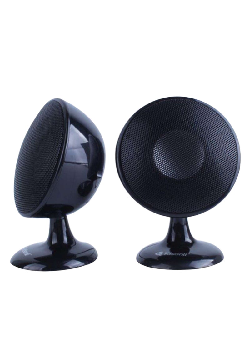 Kisonli - 2-Piece USB Input Portable Mini Speaker Set S-888 Black - Image 1