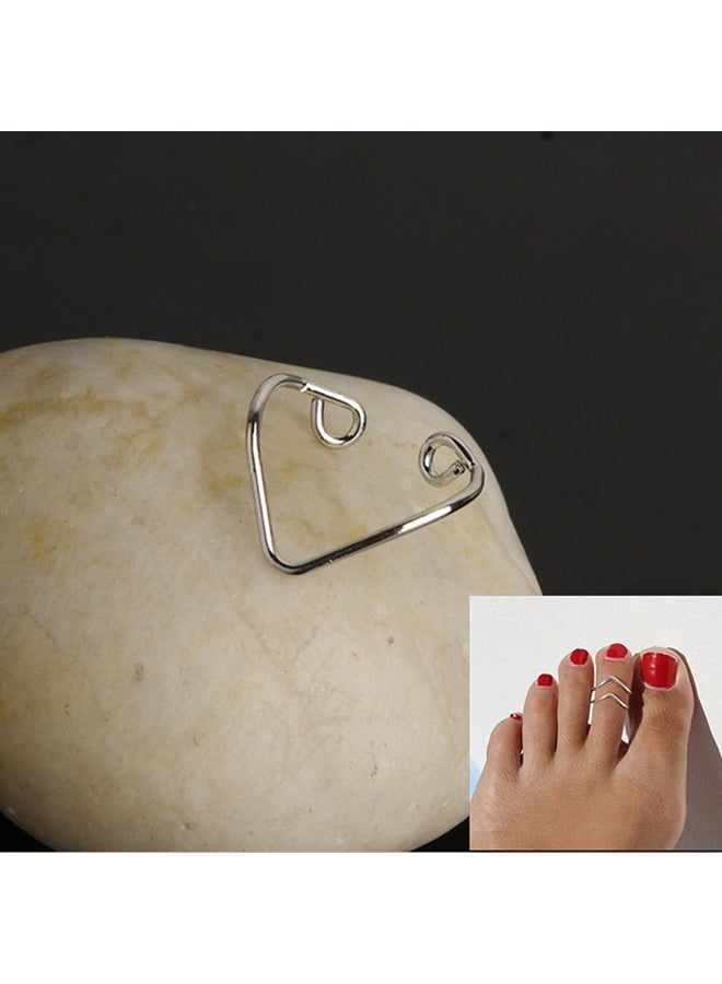 شاربدو خاتم لإصبع القدم على شكل حرف V بسيط مصنوع من خليط معدني - Image 3